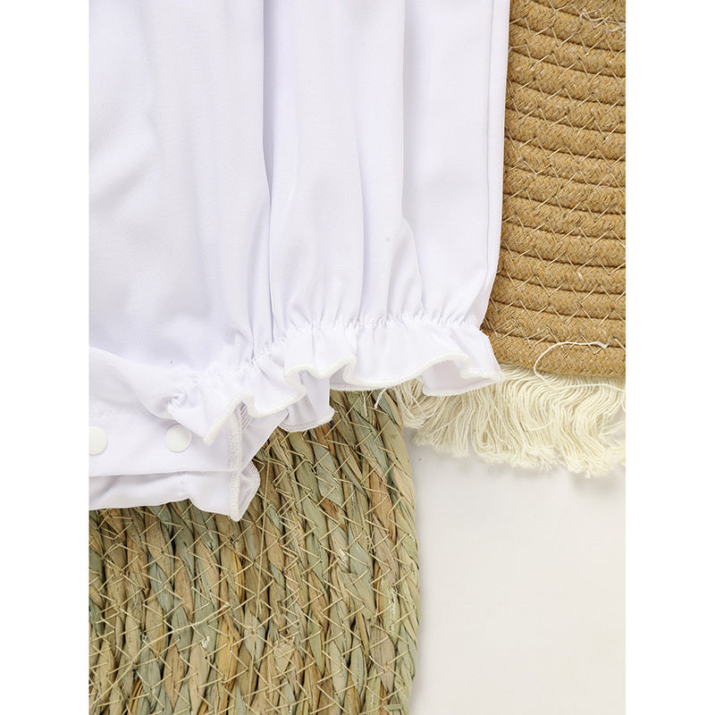 White Lace Baby Romper – Elegant Bubble Outfit for Special Occasions