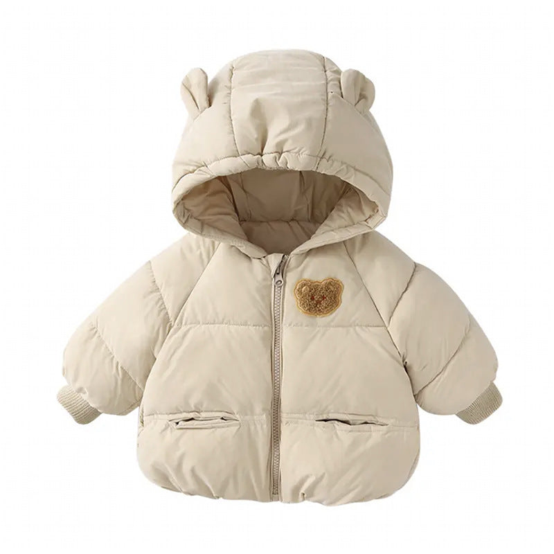 Winter Padded Baby Coat – Cozy Cotton-Padded Bread Jacket with Bear Ears