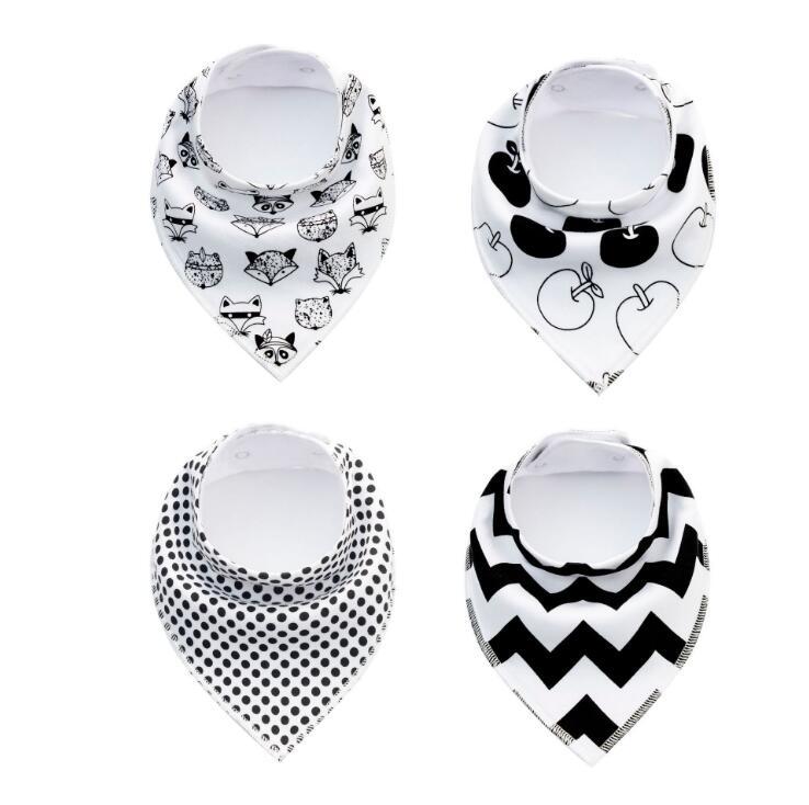 4-Pack Soft Cotton Baby Bibs – Cute & Absorbent Bandanas