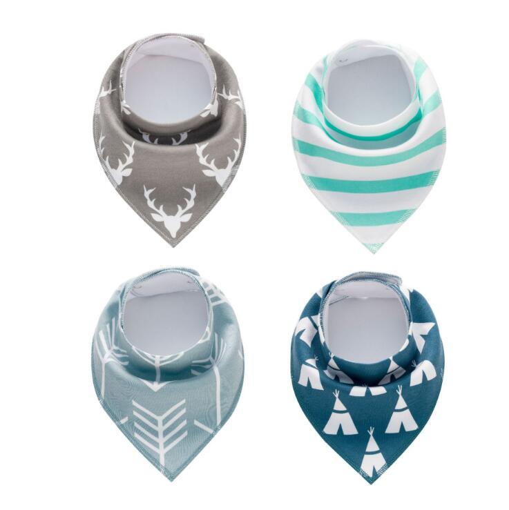 4-Pack Soft Cotton Baby Bibs – Cute & Absorbent Bandanas