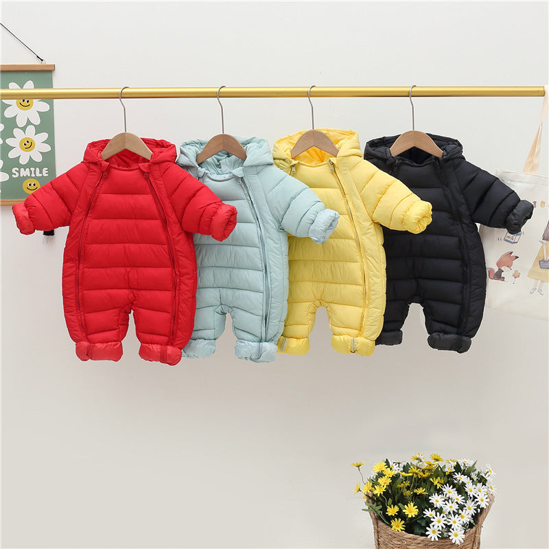 Cozy Puffer Baby Snowsuit – Winter Hooded One-Piece
