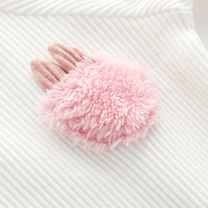 Soft Cotton Long-Sleeve Baby Romper – Minimalist Korean Style