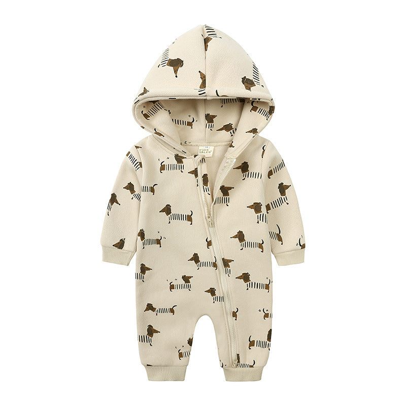 Cozy Fleece Baby Romper – Hooded One-Piece