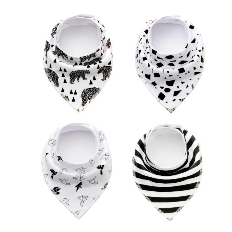 4-Pack Soft Cotton Baby Bibs – Cute & Absorbent Bandanas
