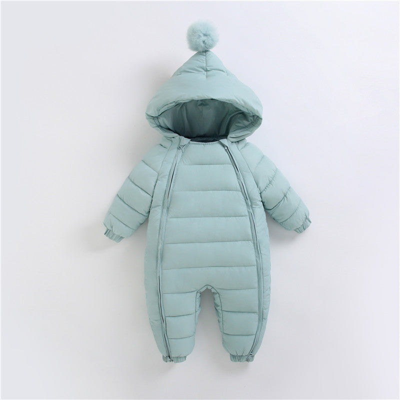 Cozy Puffer Baby Snowsuit – Winter Hooded One-Piece
