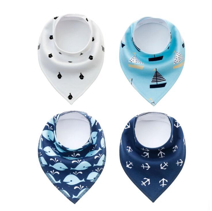 4-Pack Soft Cotton Baby Bibs – Cute & Absorbent Bandanas