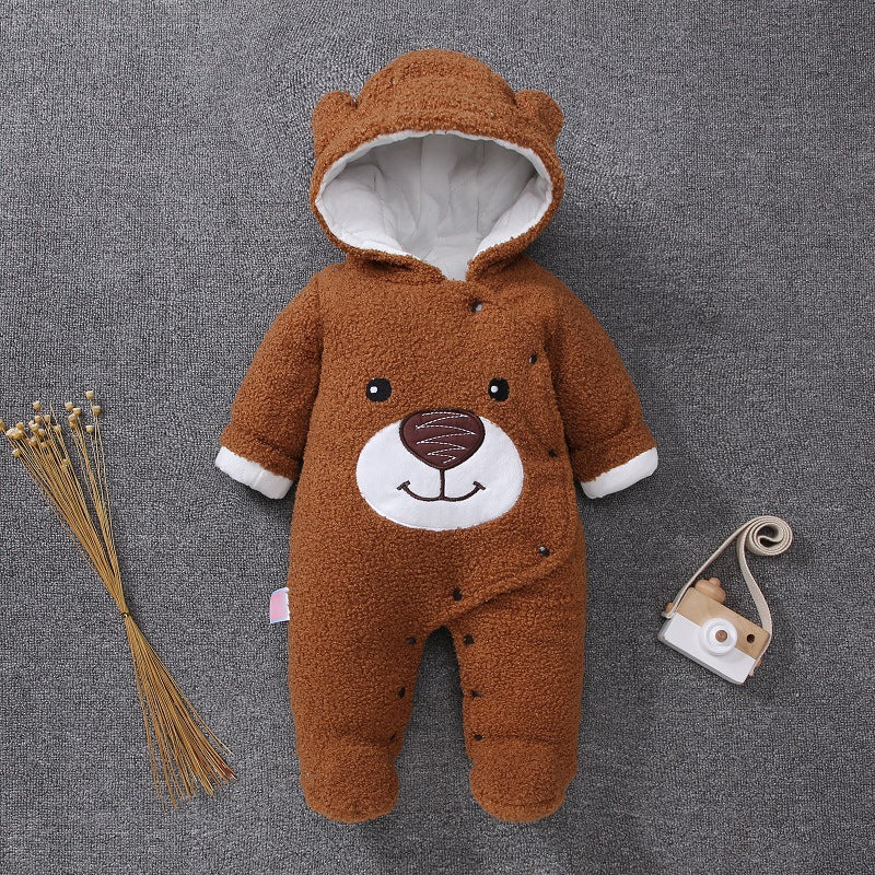 Cozy Bear Winter Romper – Ultra-Soft Fleece Baby Jumpsuit