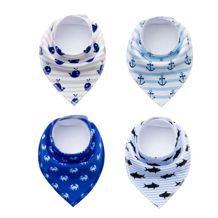 4-Pack Soft Cotton Baby Bibs – Cute & Absorbent Bandanas