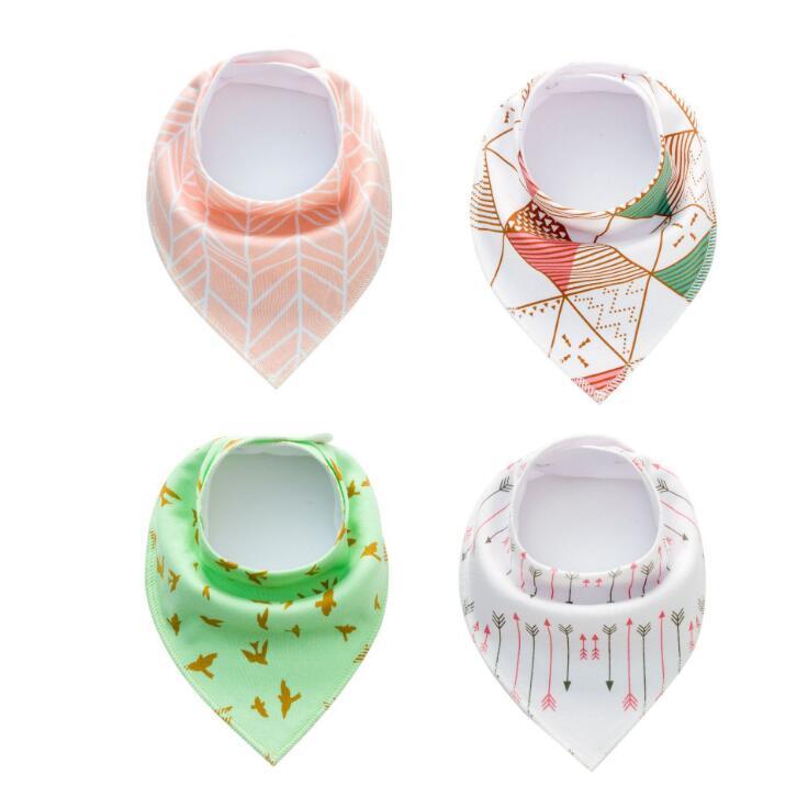4-Pack Soft Cotton Baby Bibs – Cute & Absorbent Bandanas