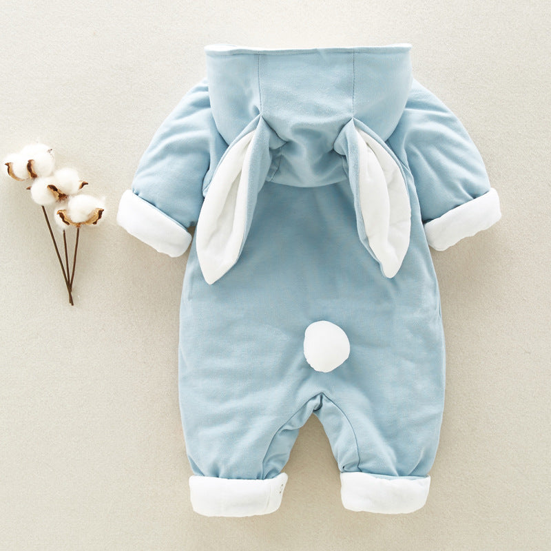 Cozy Hooded Baby Romper – Soft Ears Edition