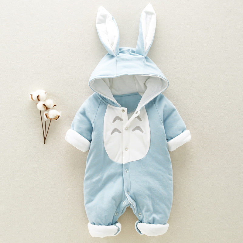 Cozy Hooded Baby Romper – Soft Ears Edition
