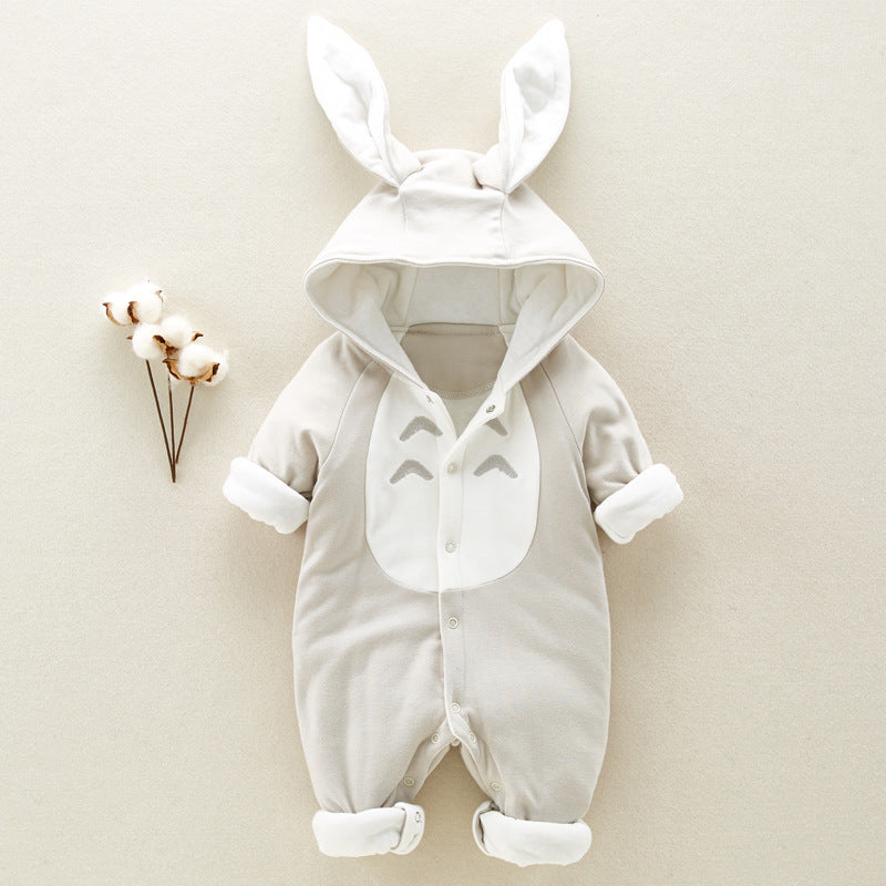 Cozy Hooded Baby Romper – Soft Ears Edition
