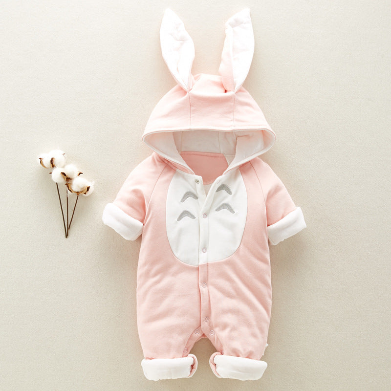 Cozy Hooded Baby Romper – Soft Ears Edition