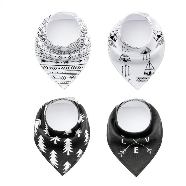 4-Pack Soft Cotton Baby Bibs – Cute & Absorbent Bandanas