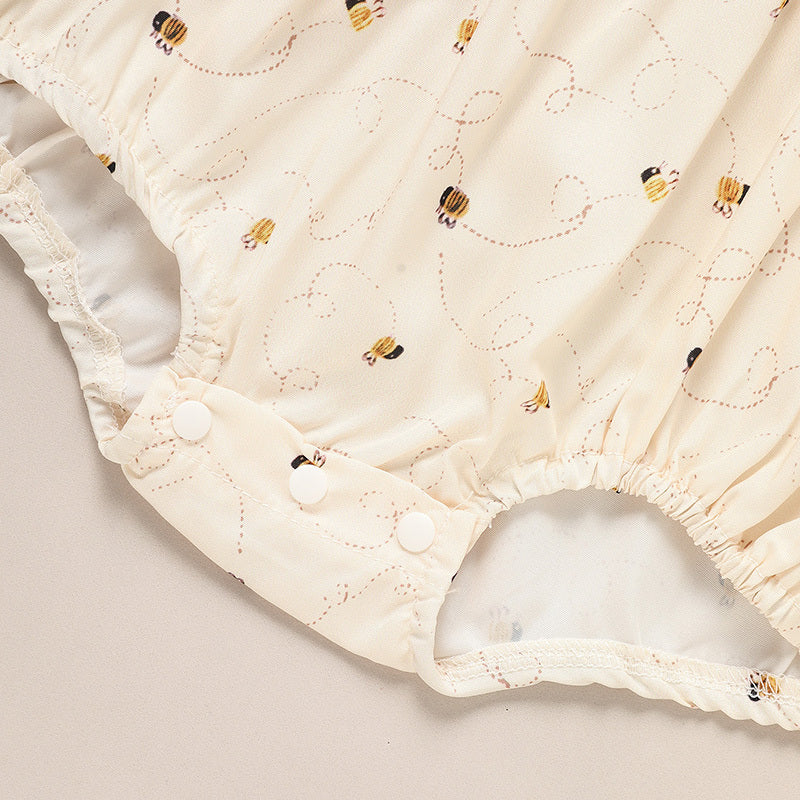 Baby Girl Honeybee Romper – Soft Ruffle Bubble Outfit