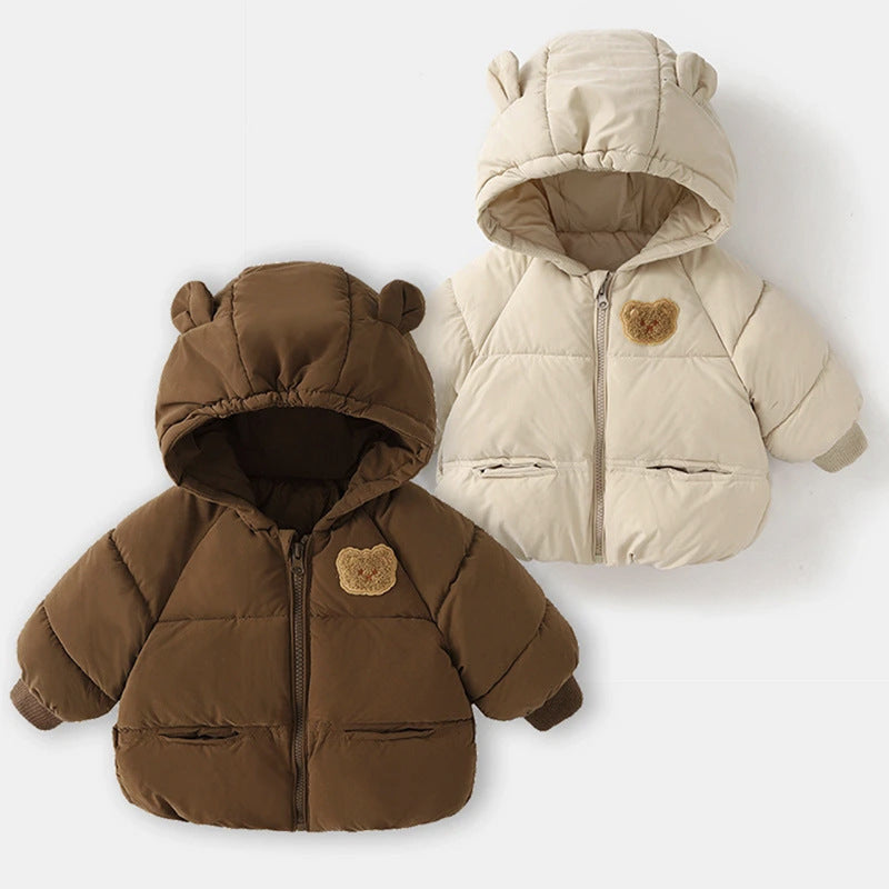 Winter Padded Baby Coat – Cozy Cotton-Padded Bread Jacket with Bear Ears