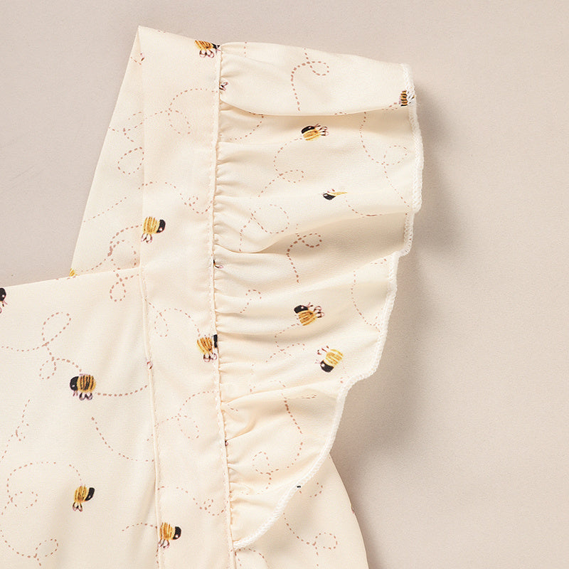 Baby Girl Honeybee Romper – Soft Ruffle Bubble Outfit