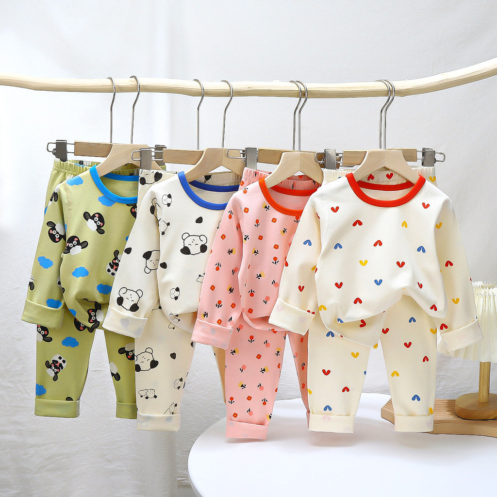 Cotton Baby Pajama Set – Soft Long-Sleeve Top & Bottom Sleepwear (Boys & Girls)