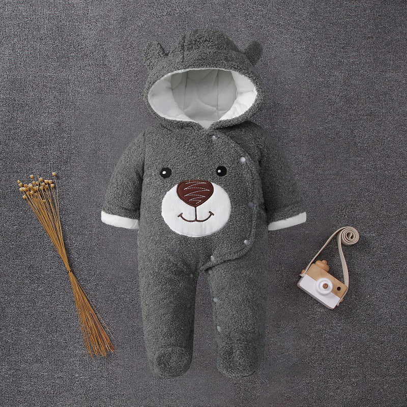 Cozy Bear Winter Romper – Ultra-Soft Fleece Baby Jumpsuit