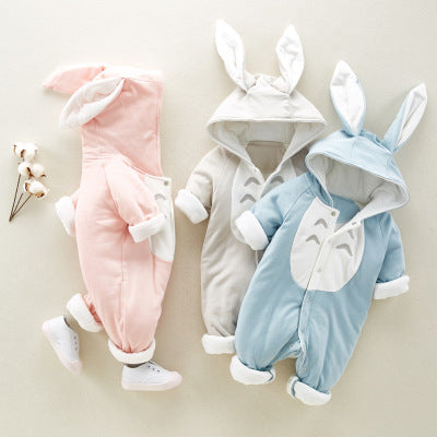 Cozy Hooded Baby Romper – Soft Ears Edition