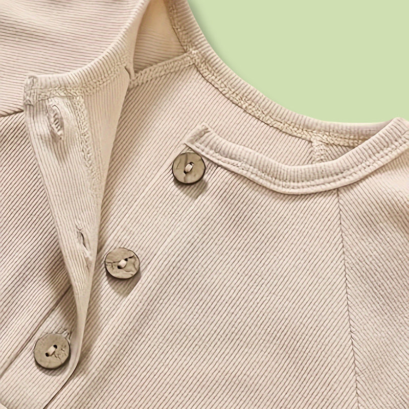 3-Pack Ribbed Cotton Baby Rompers – Neutral Set