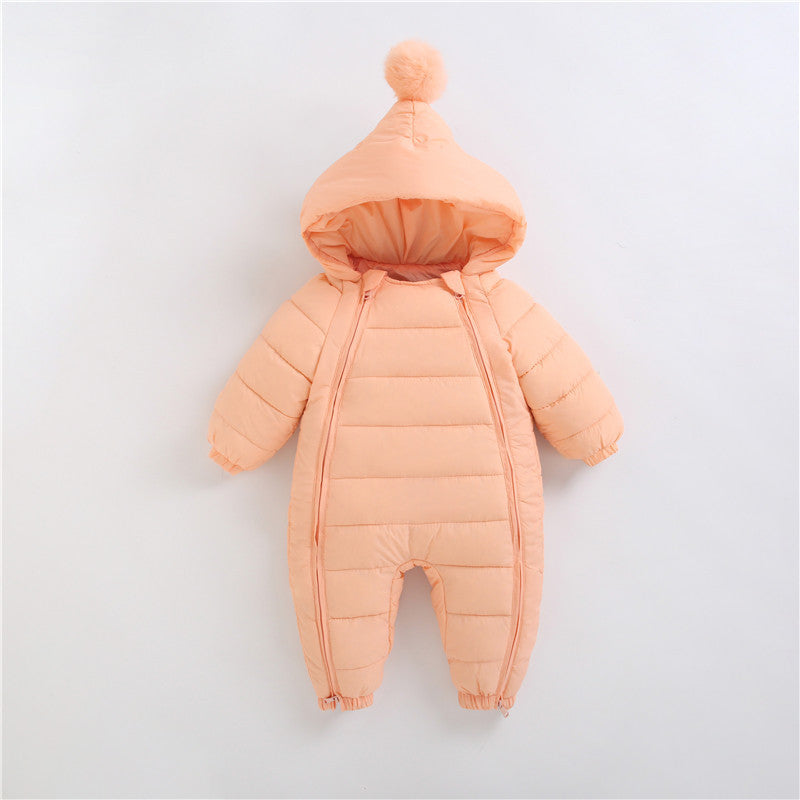 Cozy Puffer Baby Snowsuit – Winter Hooded One-Piece