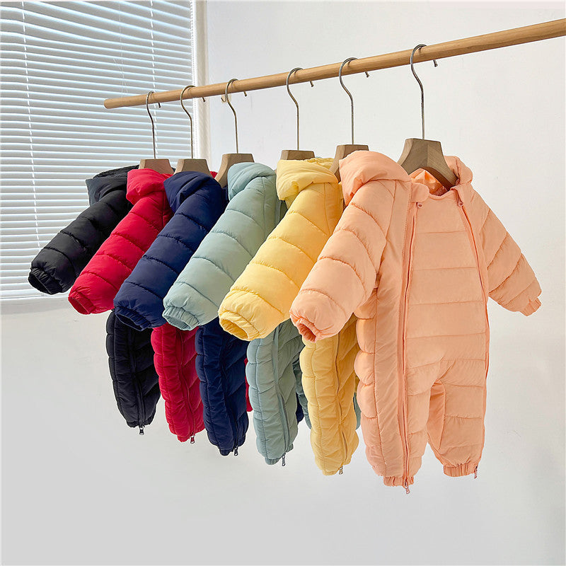 Cozy Puffer Baby Snowsuit – Winter Hooded One-Piece