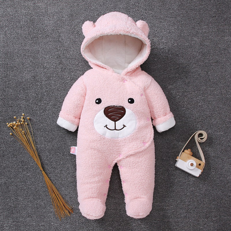 Cozy Bear Winter Romper – Ultra-Soft Fleece Baby Jumpsuit