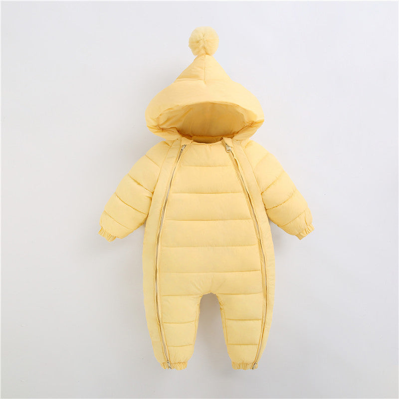 Cozy Puffer Baby Snowsuit – Winter Hooded One-Piece