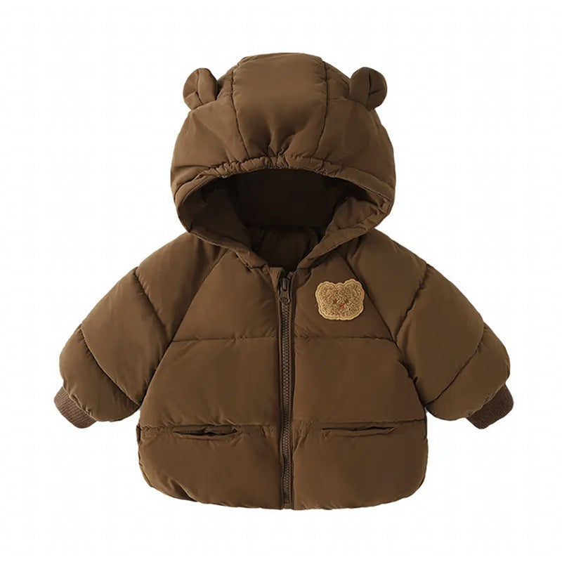 Winter Padded Baby Coat – Cozy Cotton-Padded Bread Jacket with Bear Ears