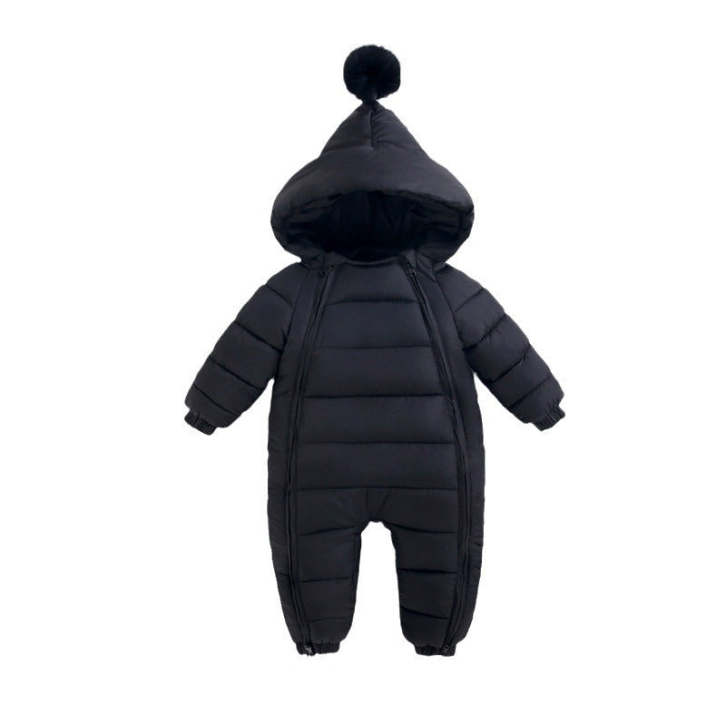 Cozy Puffer Baby Snowsuit – Winter Hooded One-Piece