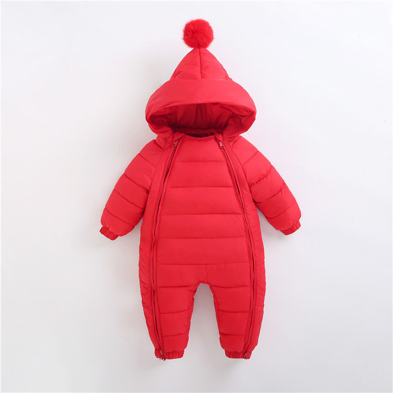 Cozy Puffer Baby Snowsuit – Winter Hooded One-Piece