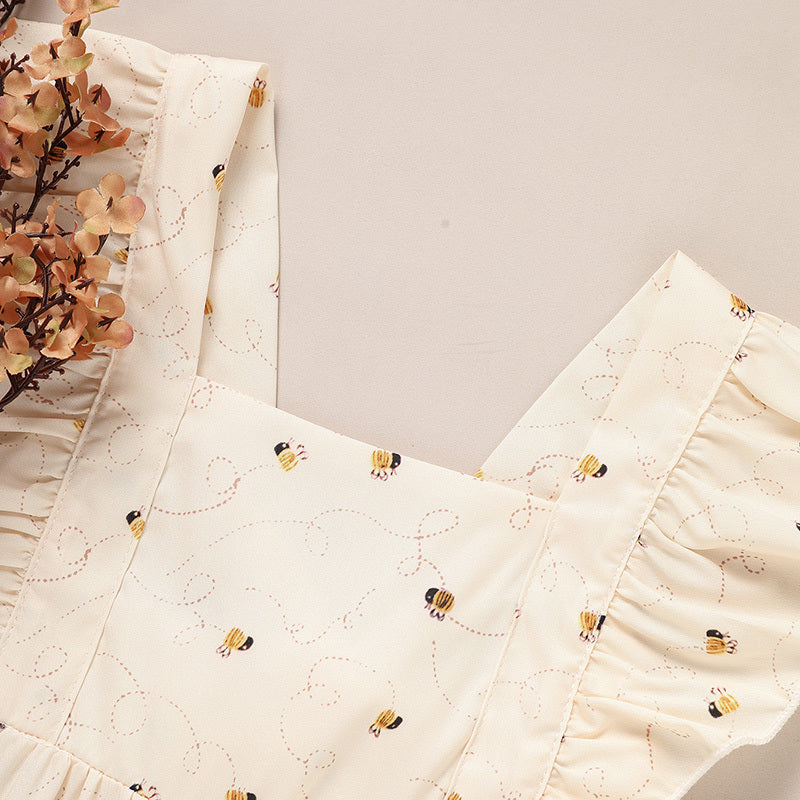 Baby Girl Honeybee Romper – Soft Ruffle Bubble Outfit