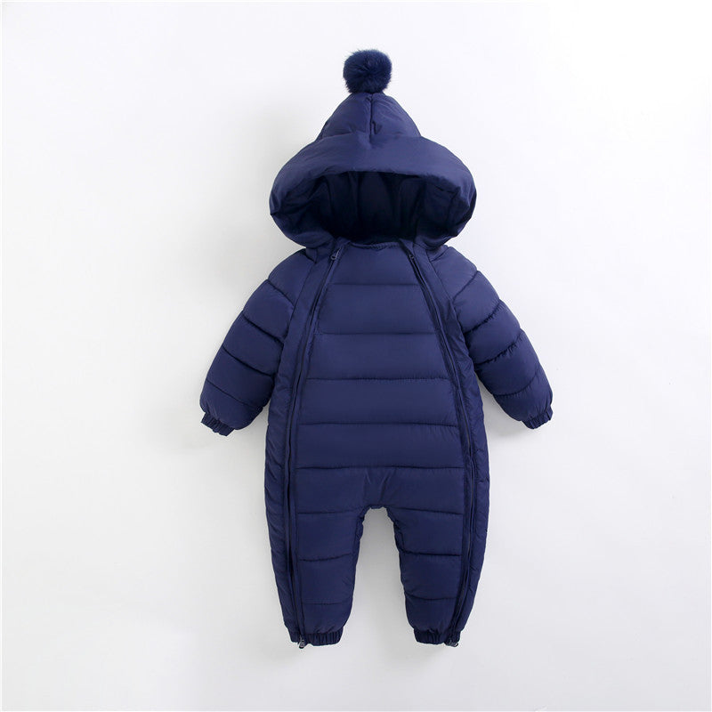 Cozy Puffer Baby Snowsuit – Winter Hooded One-Piece
