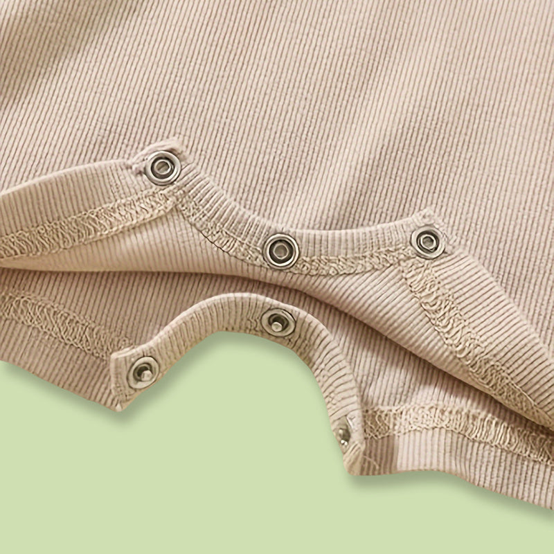 3-Pack Ribbed Cotton Baby Rompers – Neutral Set