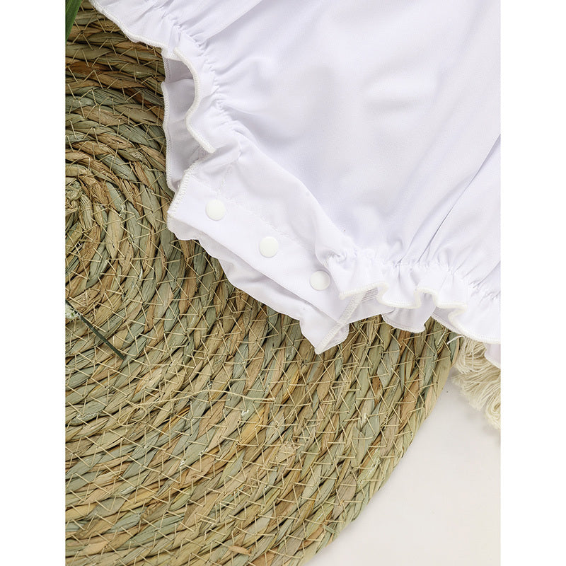 White Lace Baby Romper – Elegant Bubble Outfit for Special Occasions