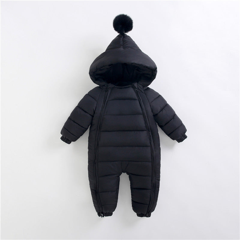 Cozy Puffer Baby Snowsuit – Winter Hooded One-Piece